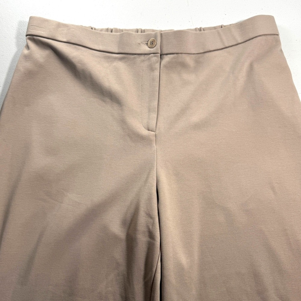 Eileen Fisher Tan Wide Leg Ponte Jersey Trousers Pants XL Elastic‎ Back USA Made - Picture 6 of 7